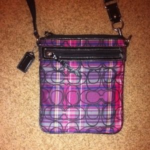 Coach plaid hipster w/ adjustable strap