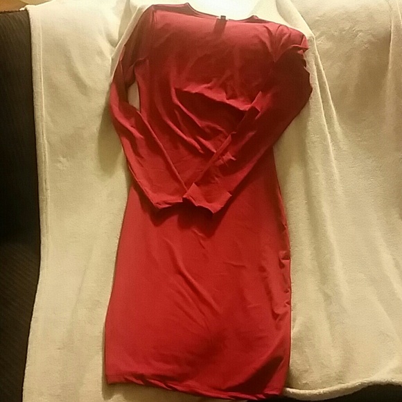Red long sleeve dress
