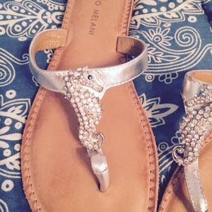 Sea horse leather thong sandals