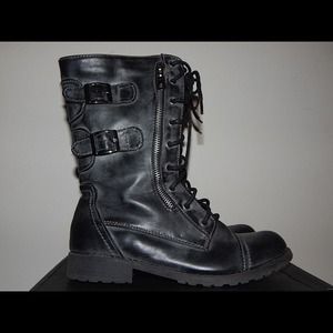 Wild Diva Laced Up Military Combat Boots