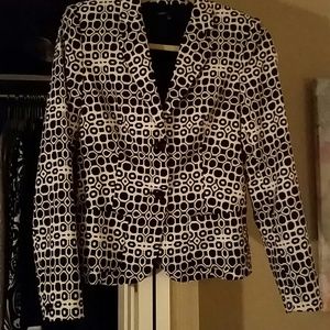 Chaus Lightweight Black & White Blazer Size 4 NWOT