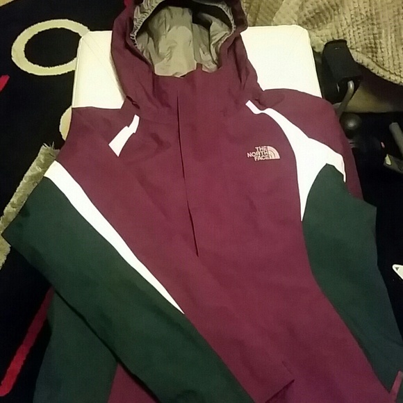 SOLD..North face plum blue and white wind jacket