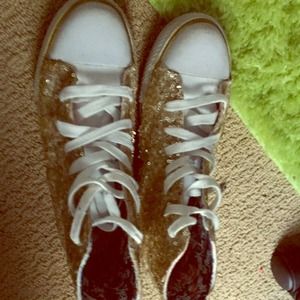 Customs made gold converse