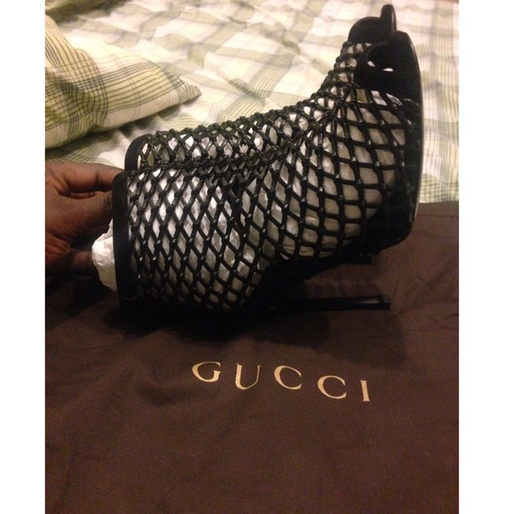 Metallic Leather Weave High Heel Boots - Picture 1 of 4