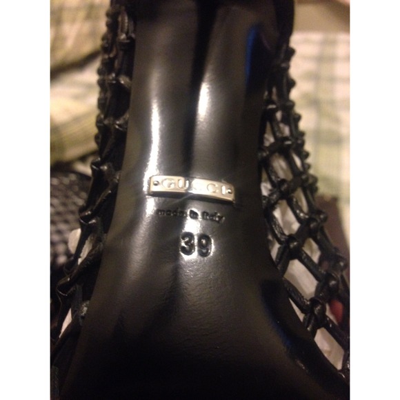 Metallic Leather Weave High Heel Boots - Picture 4 of 4