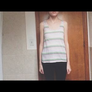 Striped racer back tank top