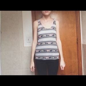 Tribal print racer back tank top
