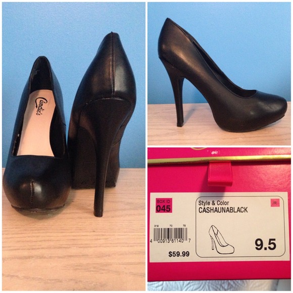 New! Candies (size 9.5) black faux leather pump