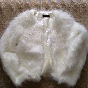 Winter white faux fur