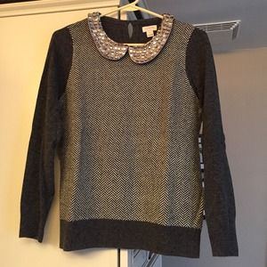 J crew sweater w jewels