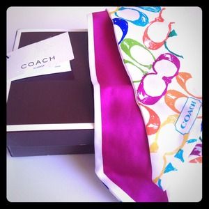 Authentic Coach Scarf Twilly with box and tag