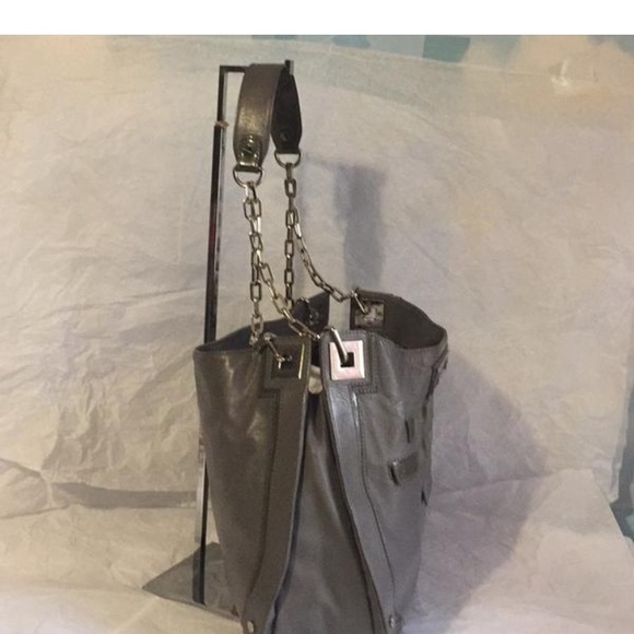 PRE-OWNED TORY BURCH GREY LEATHER SHOULDER BAG - Picture 6 of 8