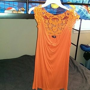 Orange lace top