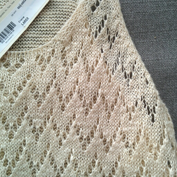 Creme/tan knit tank top - Picture 3 of 4