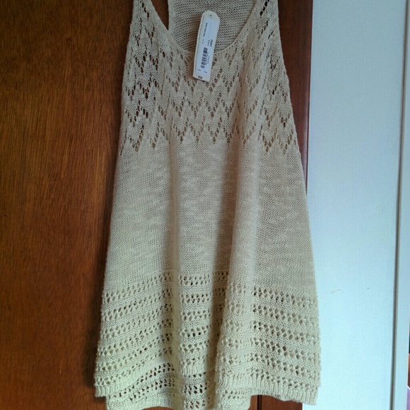 Creme/tan knit tank top - Picture 4 of 4