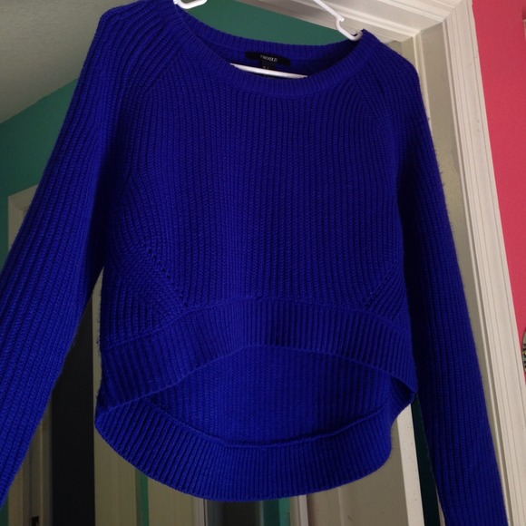 Cobalt blue hi-low sweater