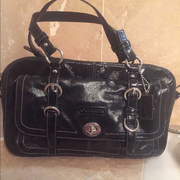 Authentic Coach black patent leather purse.