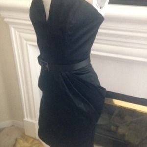 Black Bebe strapless dress