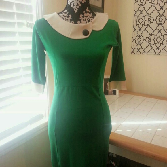 Green Peter Pan Collar dress