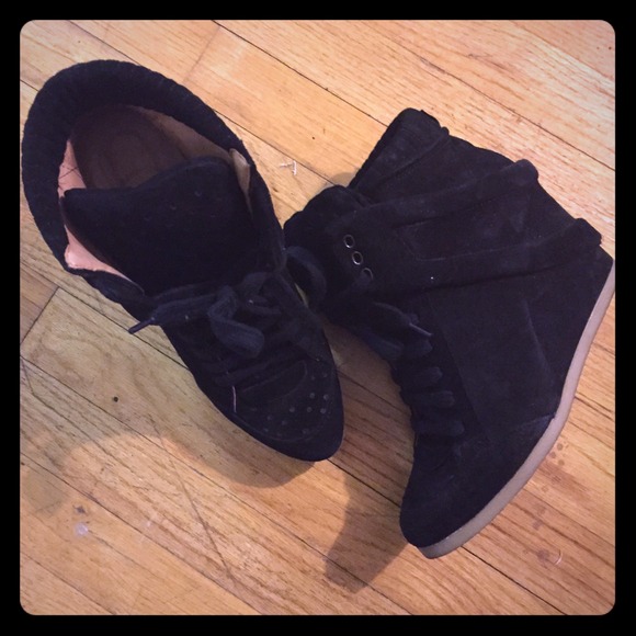 Suede Wedge Sneakers