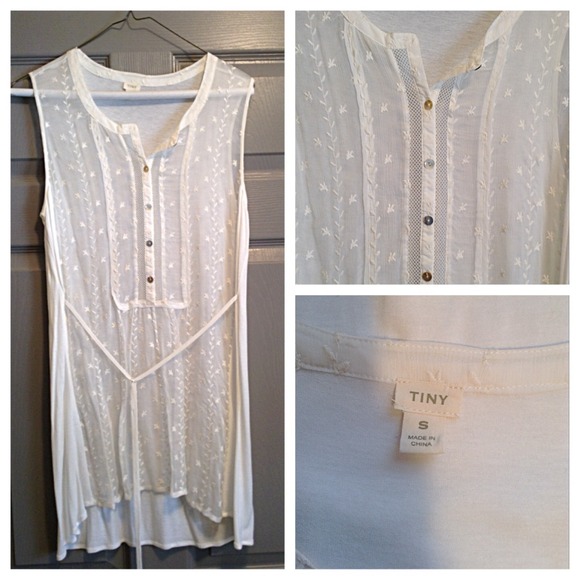 Anthropologie Tenuous Vines Tunic White. - Picture 3 of 3