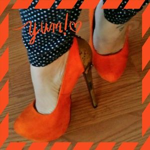 Orange Hidden Platform Stilettos