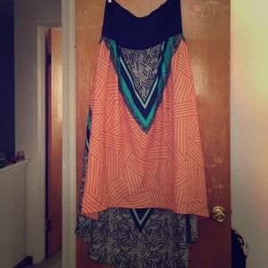 Plus Size Strapless Hi-Low Dress