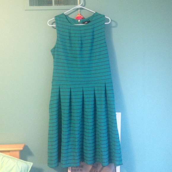 Teal striped dress