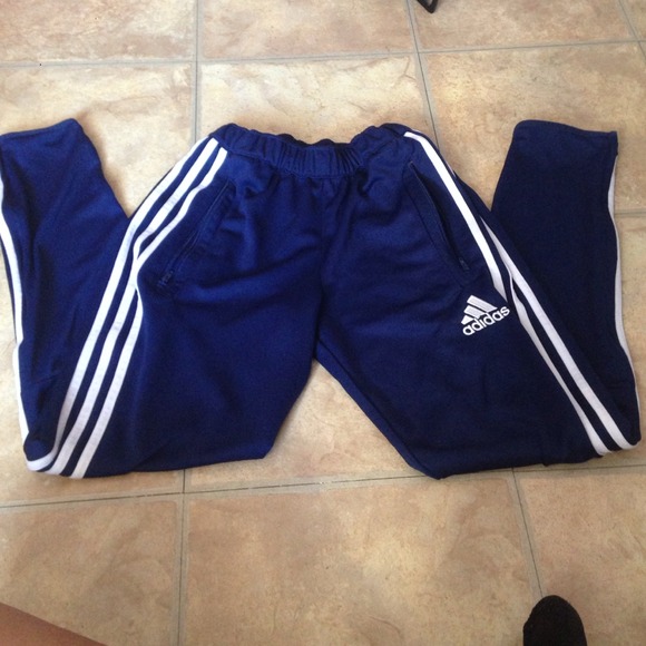 navy blue adidas track pants