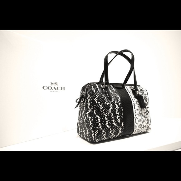 Coach Nancy Satchel Rare Exotic Black/White Python