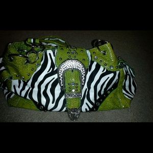 Green zebra purse