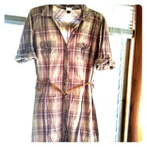 SALE!!!!! Cute plaid shirt dress size L