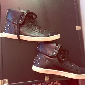 Black studded sneakers