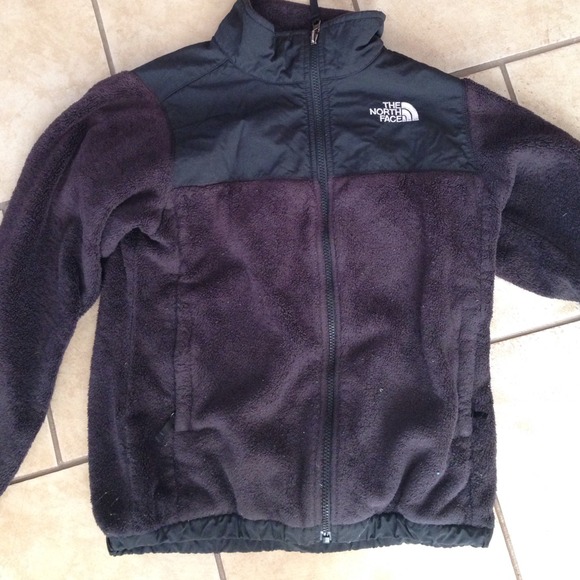 Girls large, black, fuzzy North Face!