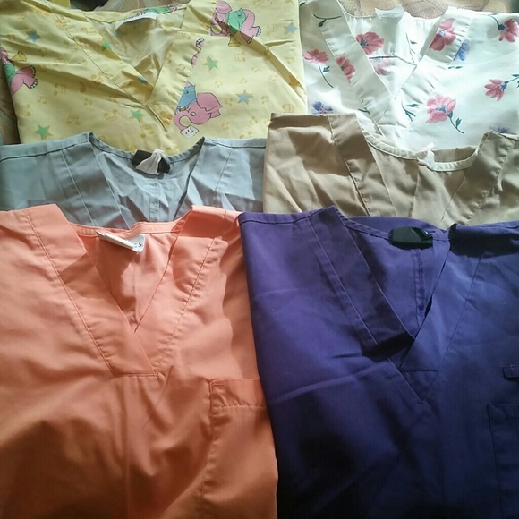 Lot of 6 Size medium scrub tops