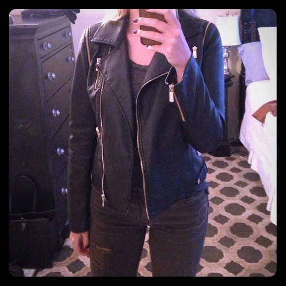 Vegan leather moto jacket - Picture 1 of 2