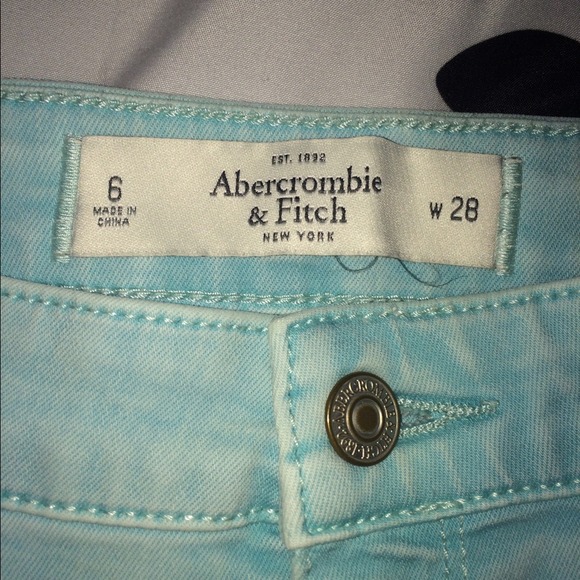 High waisted teal jeans