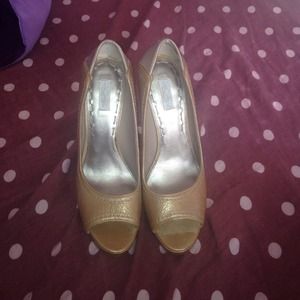 Rachel Roy gold leather heels. Barely worn