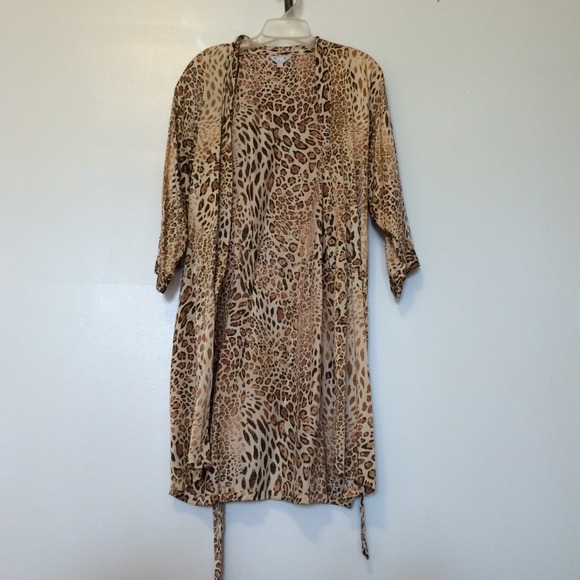 Leopard Print 100% Silk Robe