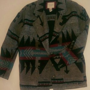 NWOT Forever21 Aztec  Blanket Coat Sz S