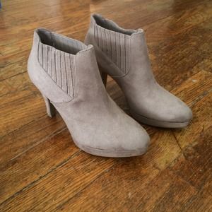 Tan Suede Booties with Heel