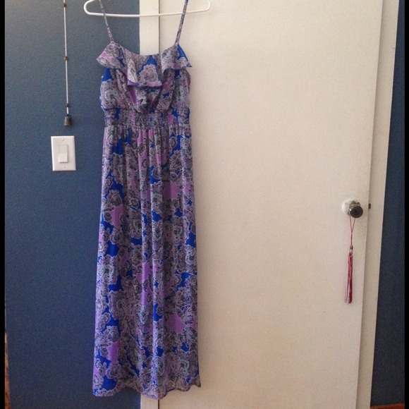 Blue and purple maxi dress