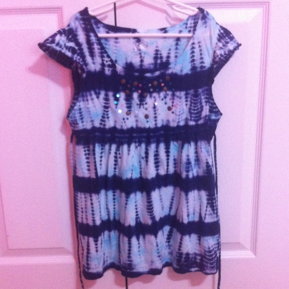 Navy blue tie dye shirt from Justice