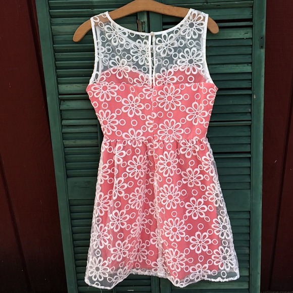 Organza and Coral Party Dress - Picture 3 of 4