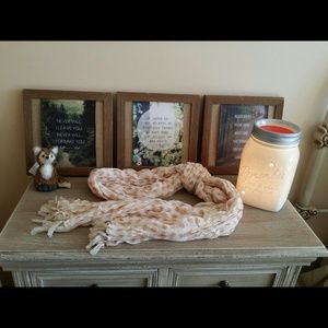 Creme Polka-dot Scarf