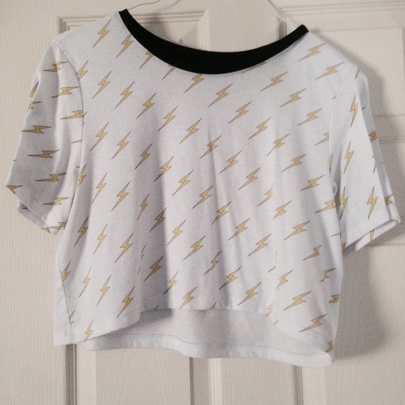 PacSun Tops Pacsun Lightning Bolt Crop Top Tee Poshmark