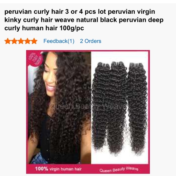 Accessories - Four bundles of Peruvian Virgin curly hair