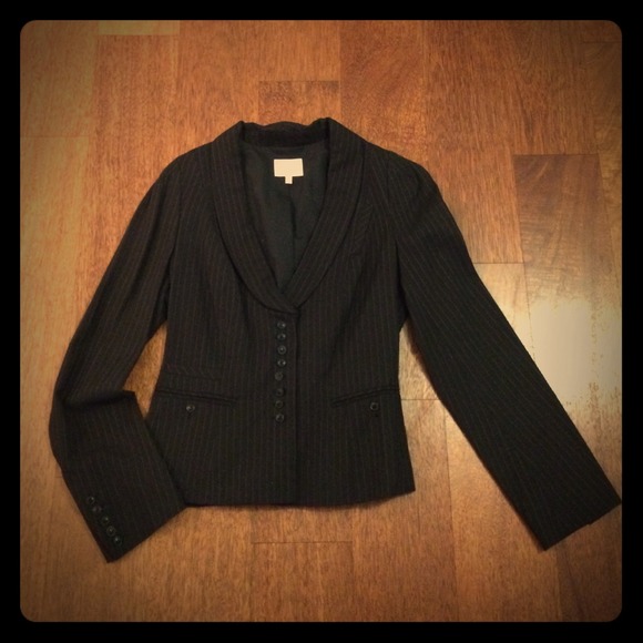 Whistles striped button down blazer with corset bk