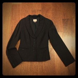 Whistles striped button down blazer with corset bk