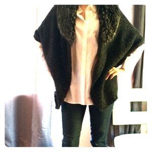 Loft Sweater with faux fur collar